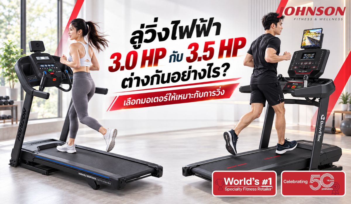 ลู่วิ่งไฟฟ้า 3.0 HP กับ 3.5 HP ต่างกันอย่างไร? เลือกมอเตอร์ให้เหมาะกับการวิ่ง